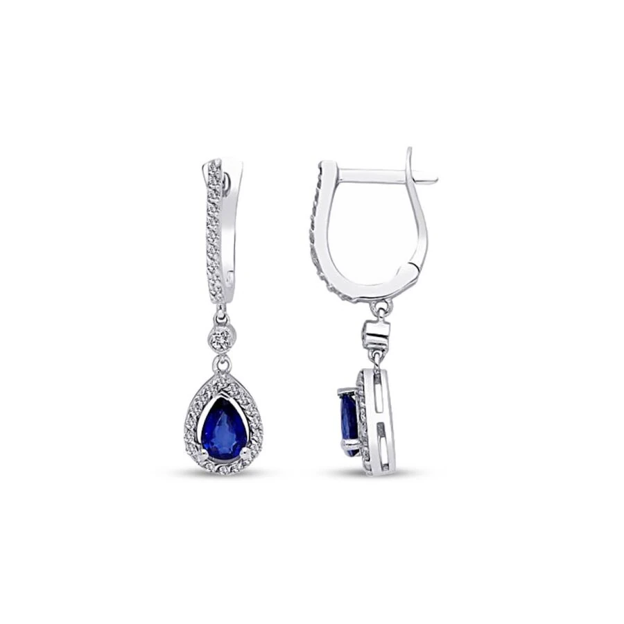 1.21 Carat Diamond Sapphire Earrings