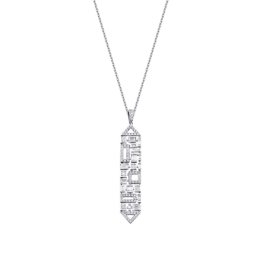 0.63 Carat Diamond Baguette Necklace