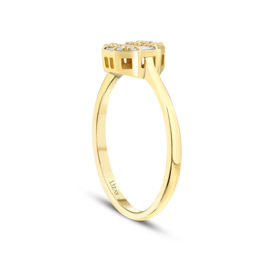 0.24 Carat Diamond Baguette Round Ring