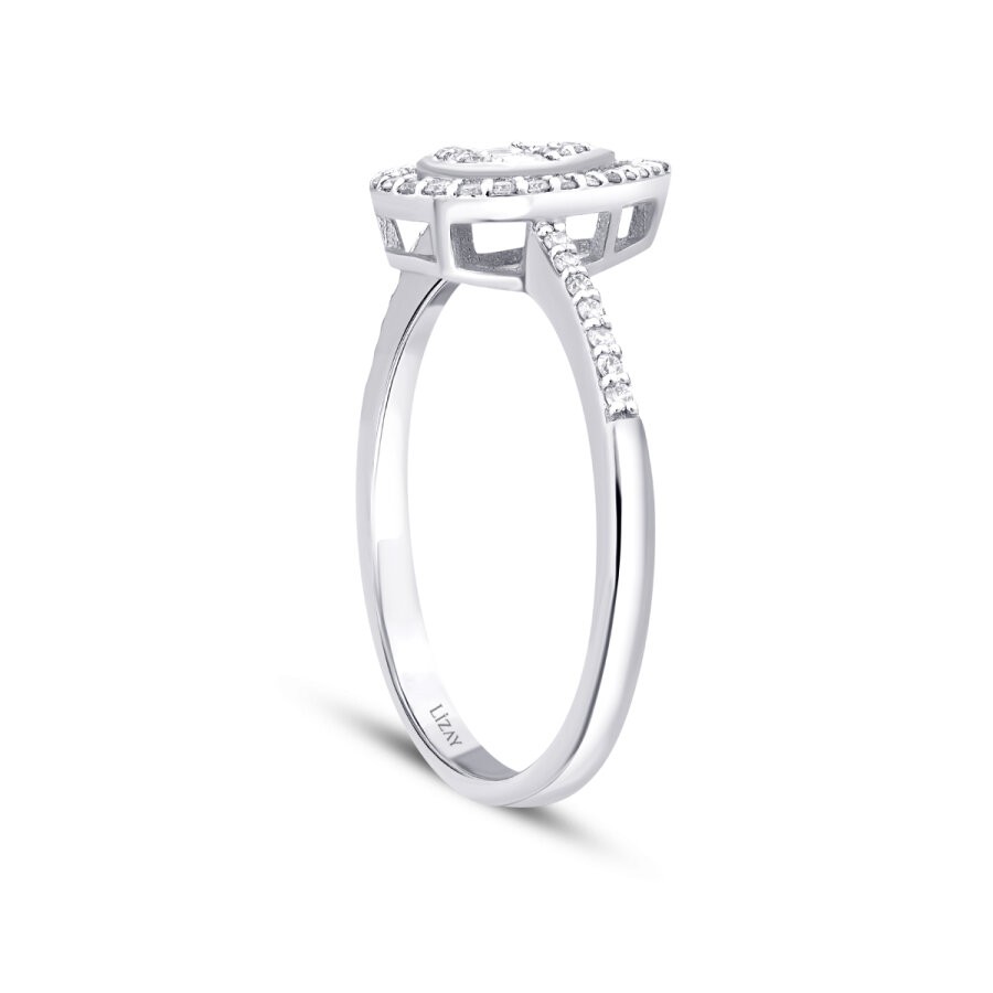 0,20 Karat Diamant Tropfen Baguette Ring