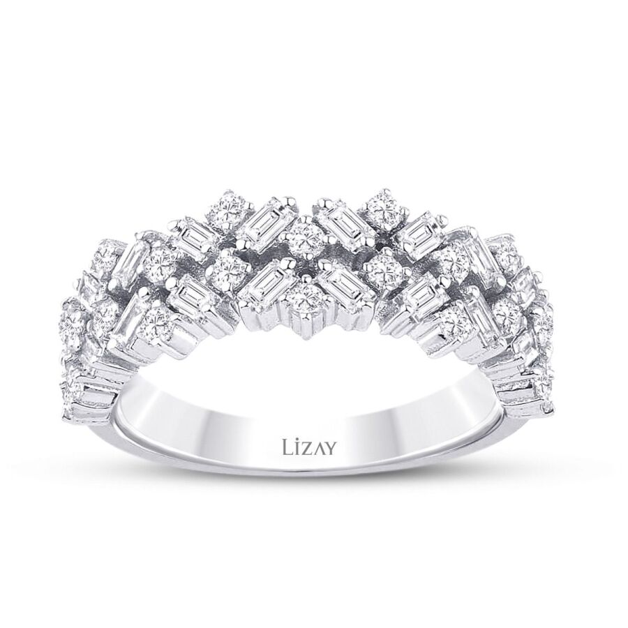 0.80 Carat Diamond Half-Eternity Baguette Ring