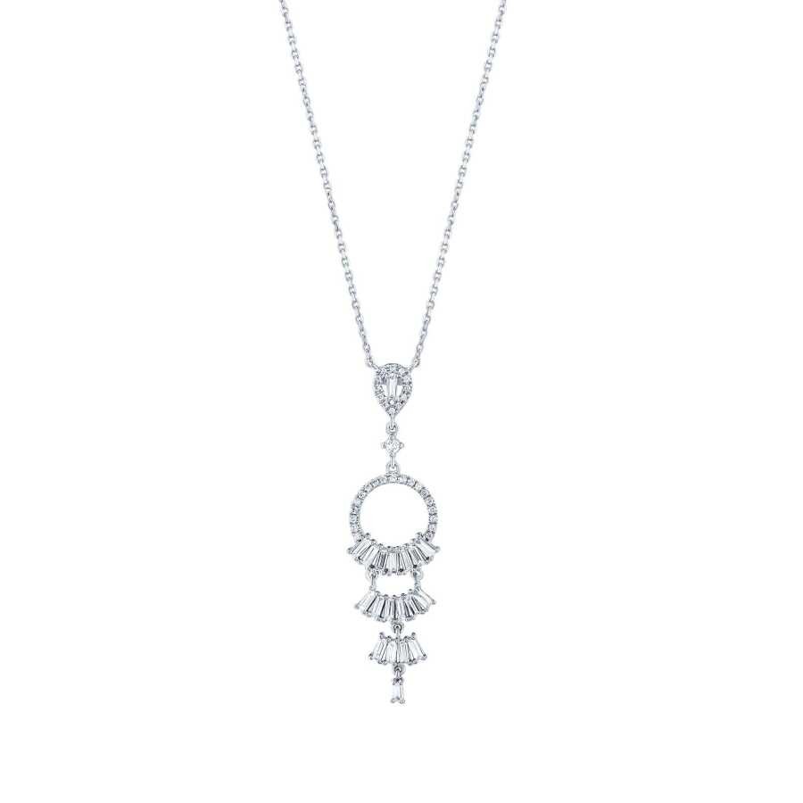 0.69 Carat Diamond Baguette Necklace