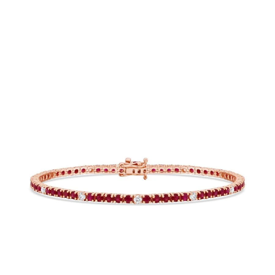 3.97 Carat Diamond Ruby Bracelet