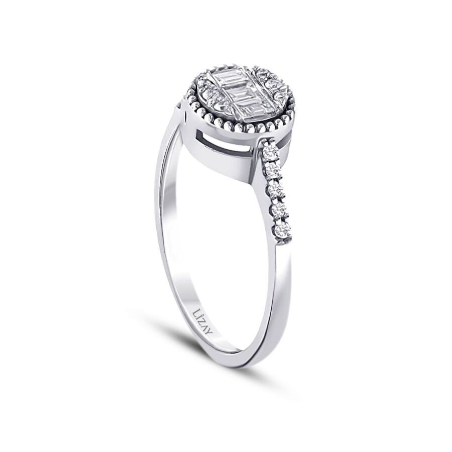 0.16 Carat Diamond Baguette Ring