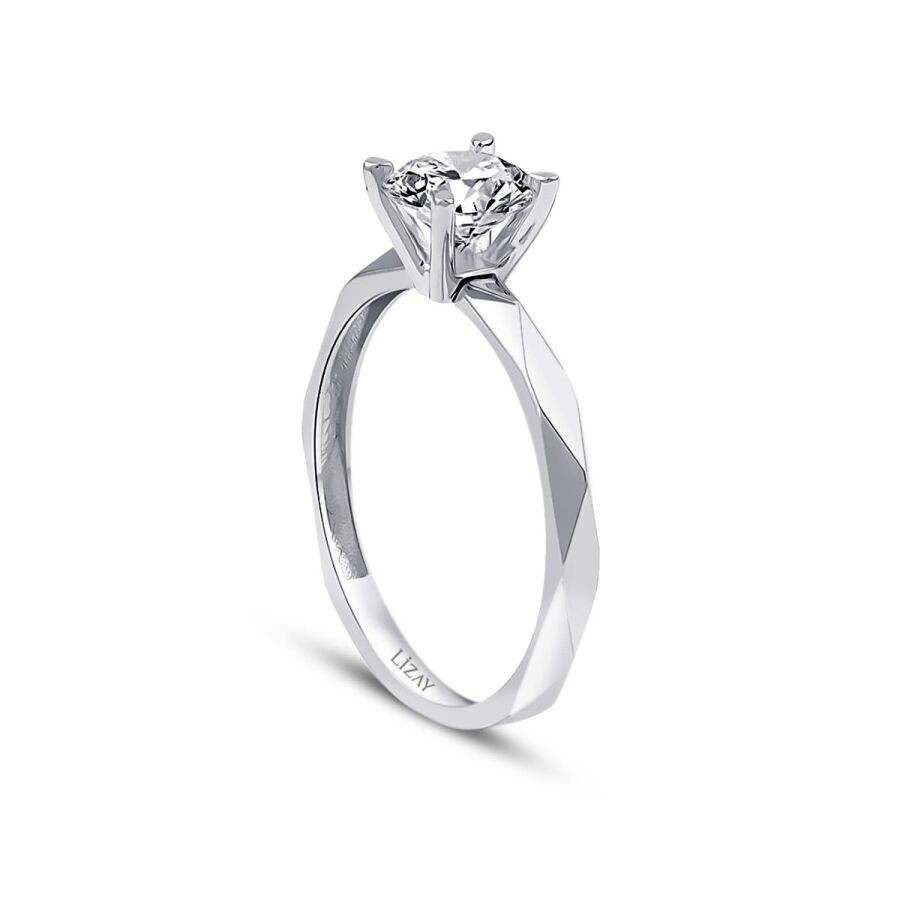 Gold Round Solitaire Engagement Ring