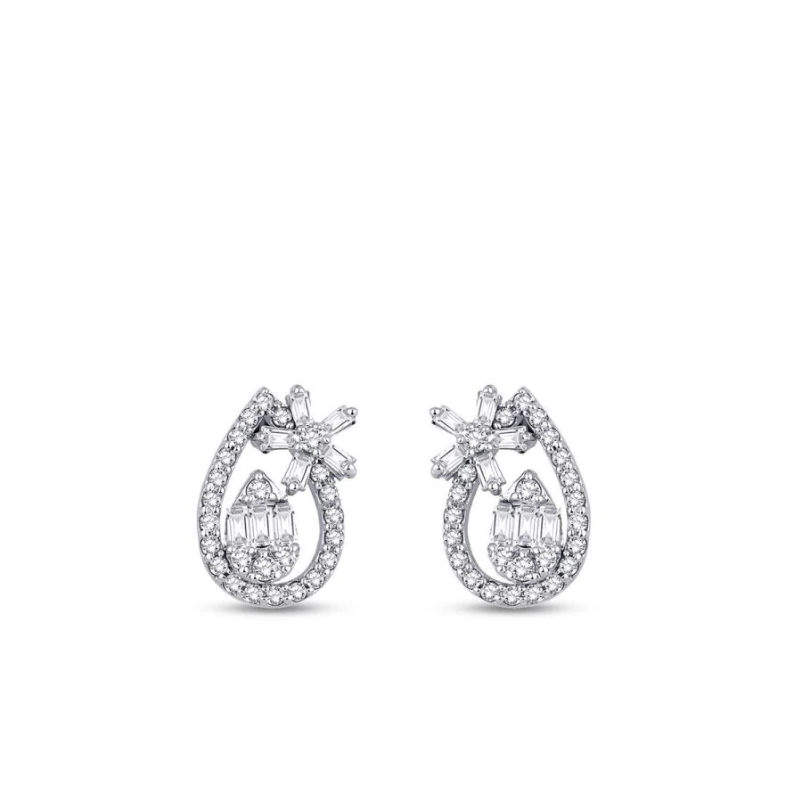 0.65 Carat Diamond Baguette Earrings