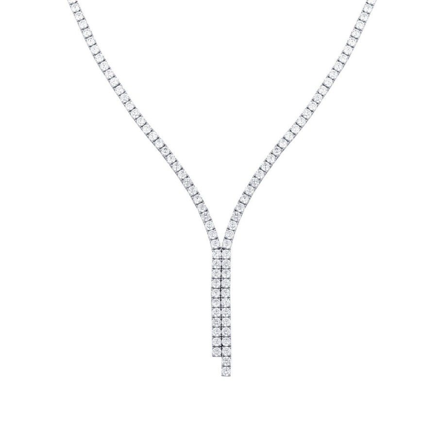 Gold Double Row Stone Necklace