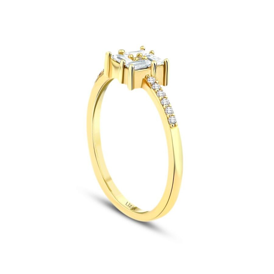 Gold Baguette Square Ring