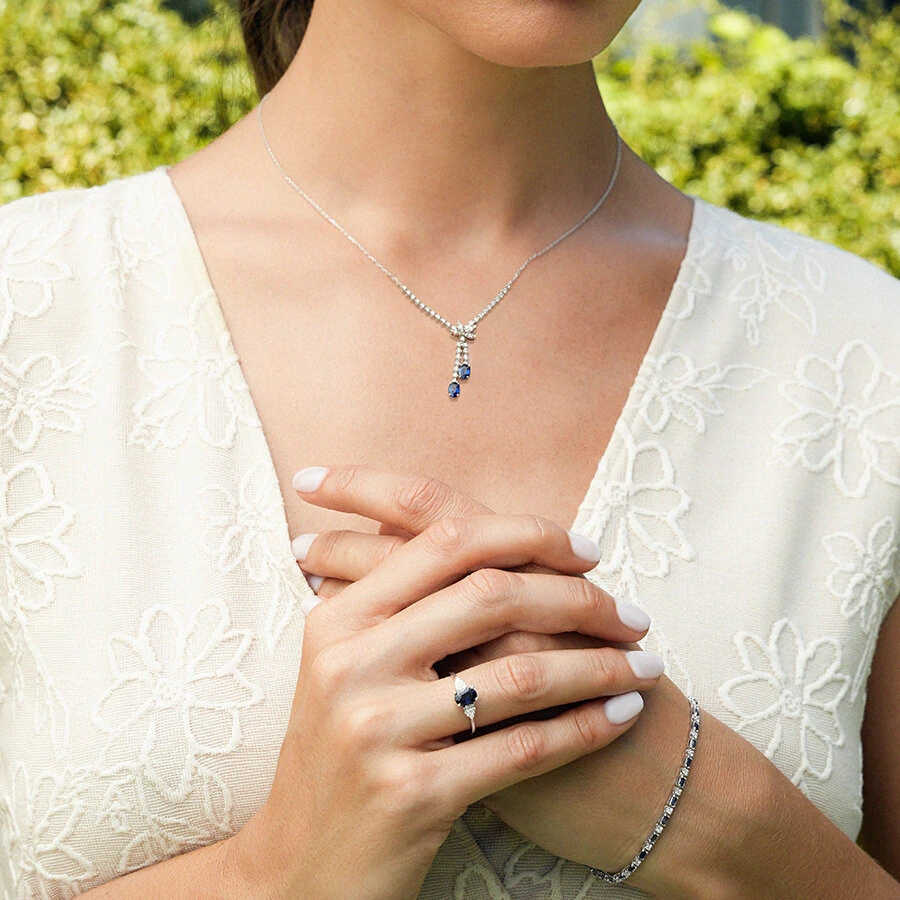 2.19 Carat Diamond Sapphire Bracelet