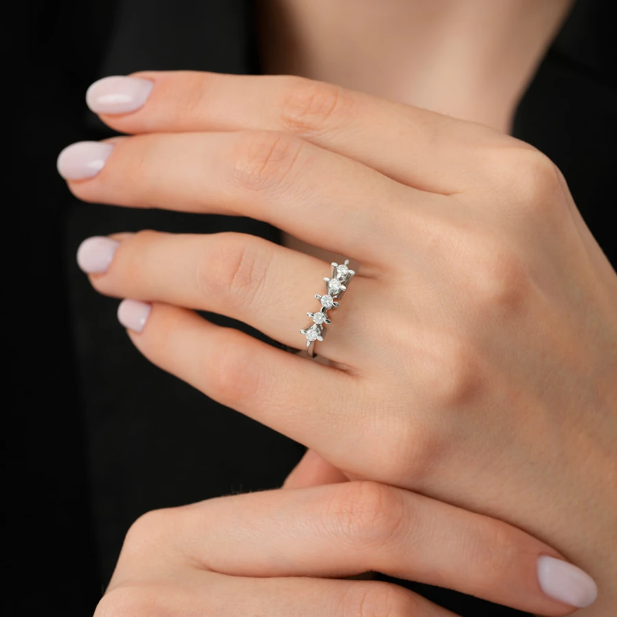 0.41 ct. Diamant Fünf-Stein Ring