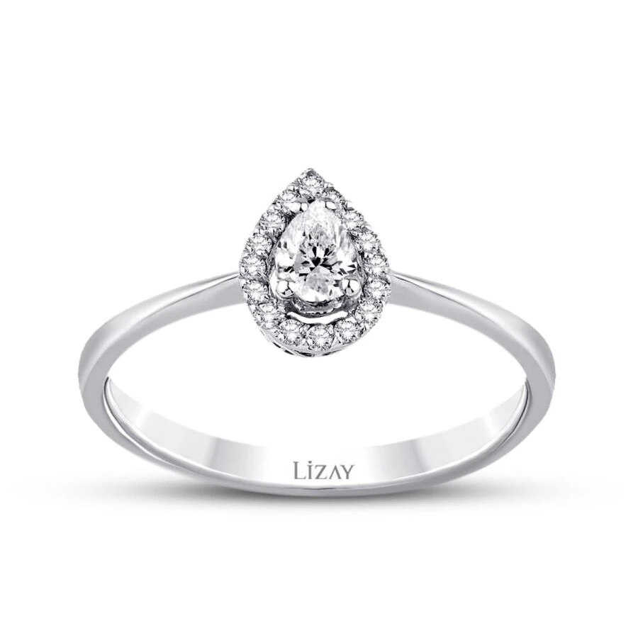 0.19 Carat Diamond Pear Solitaire Engagement Ring