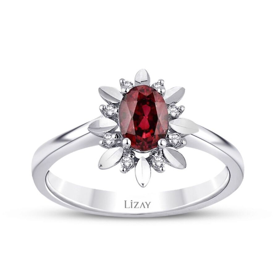 0.80 Carat Diamond Ruby Ring