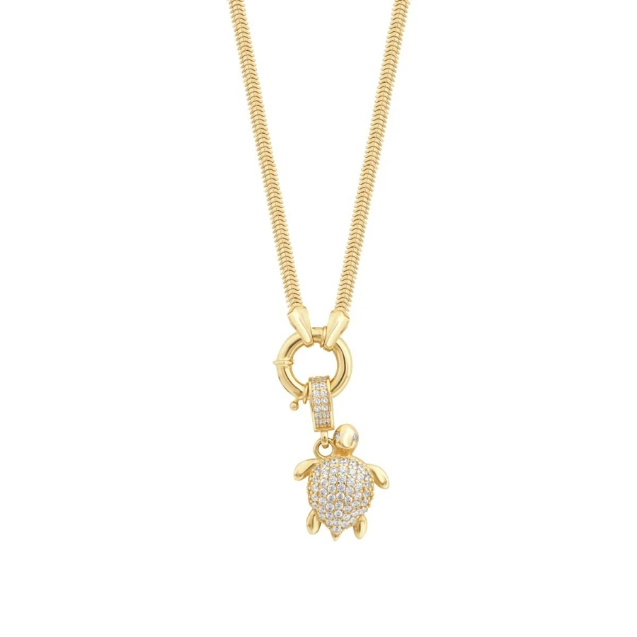 Gold Stone Turtle Necklace