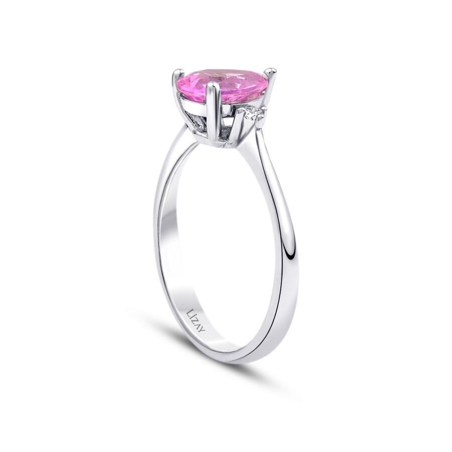 1.36 Carat Diamond Pink Sapphire Ring