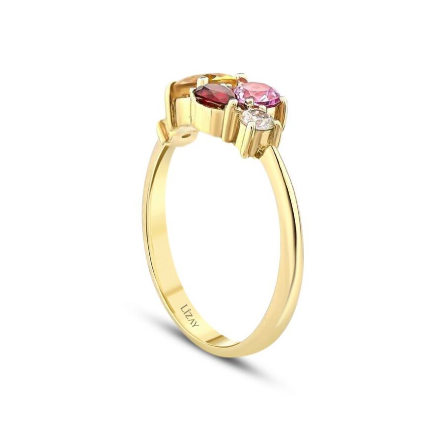 0.61 Carat Diamond Colored Stone Ring