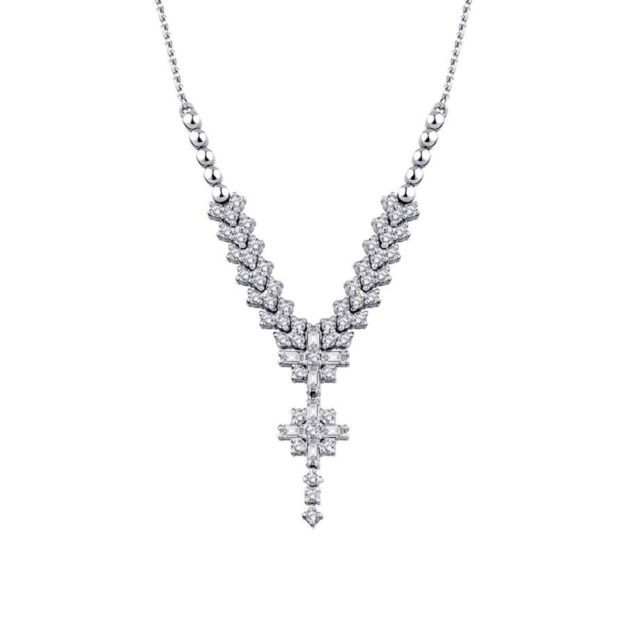 0.69 Carat Diamond Baguette Necklace