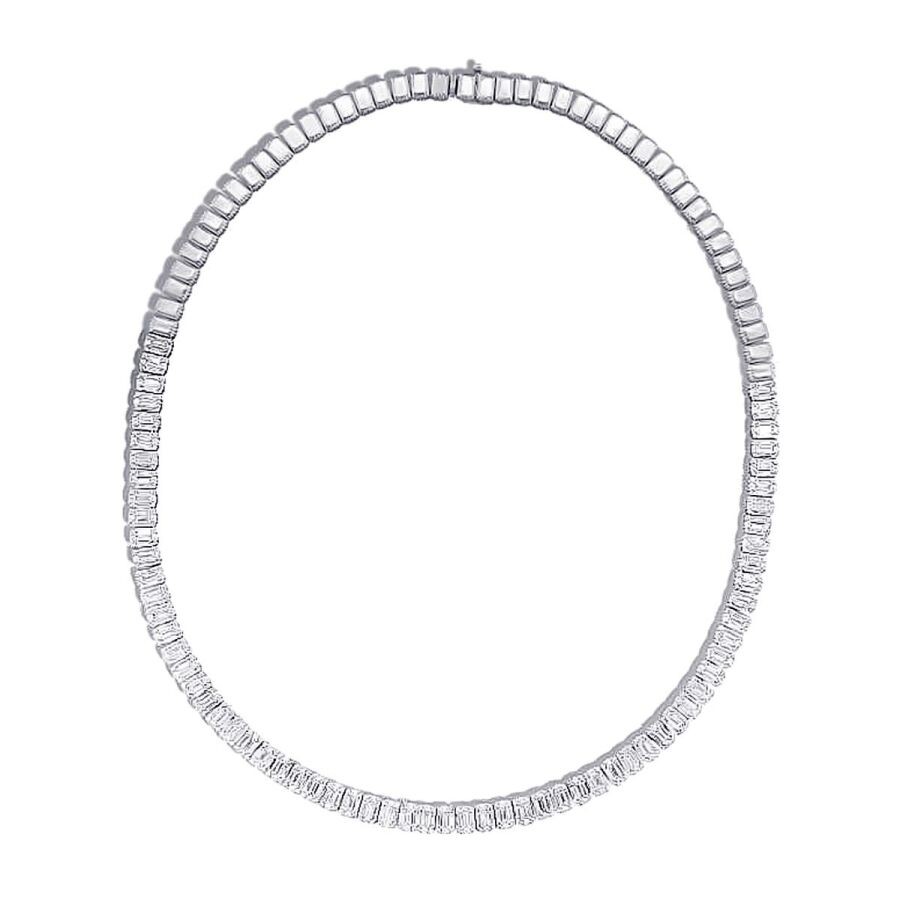6.64 Carat Diamond Baguette Necklace