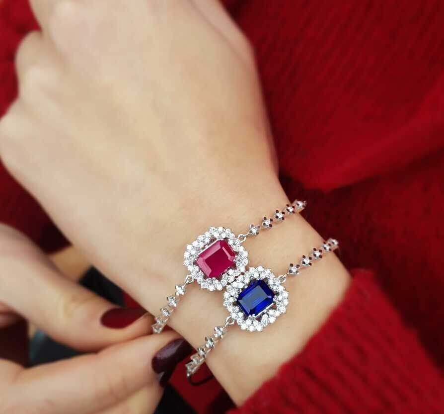 4.14 Carat Diamond Sapphire Bracelet