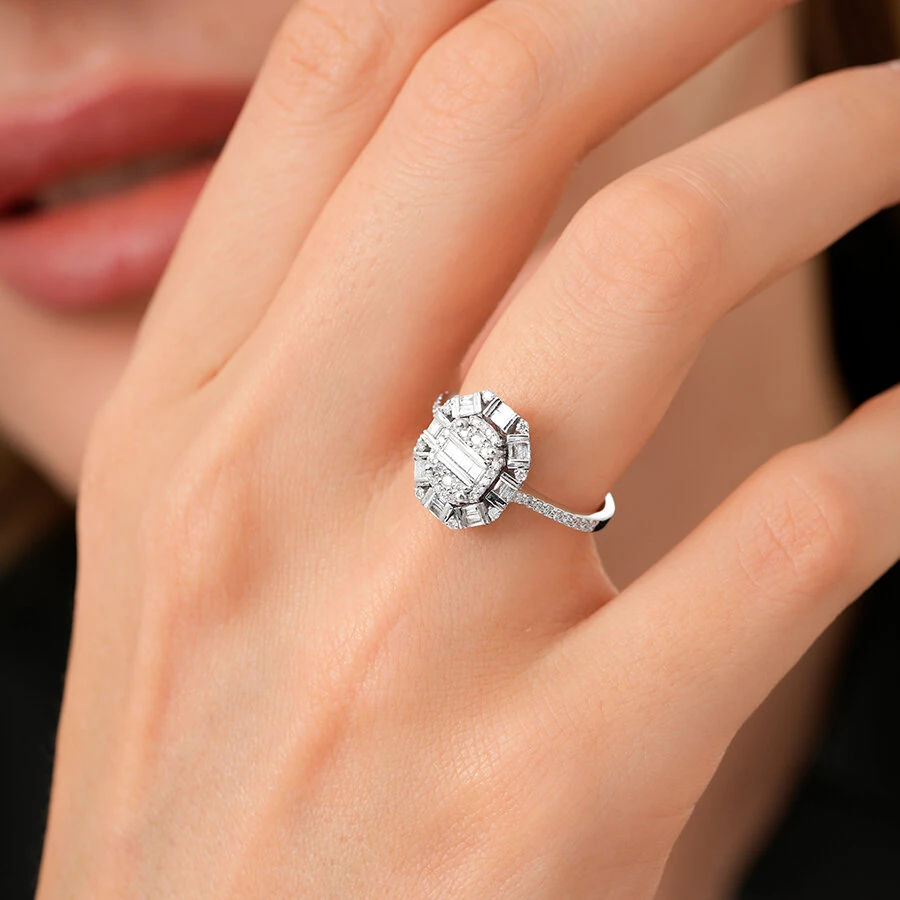 0.41 Carat Diamond Baguette Ring