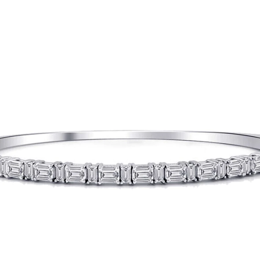 3.06 Carat Diamond Baguette Bangle