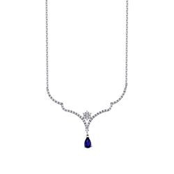 0,49 Karat Diamant Saphir Halskette