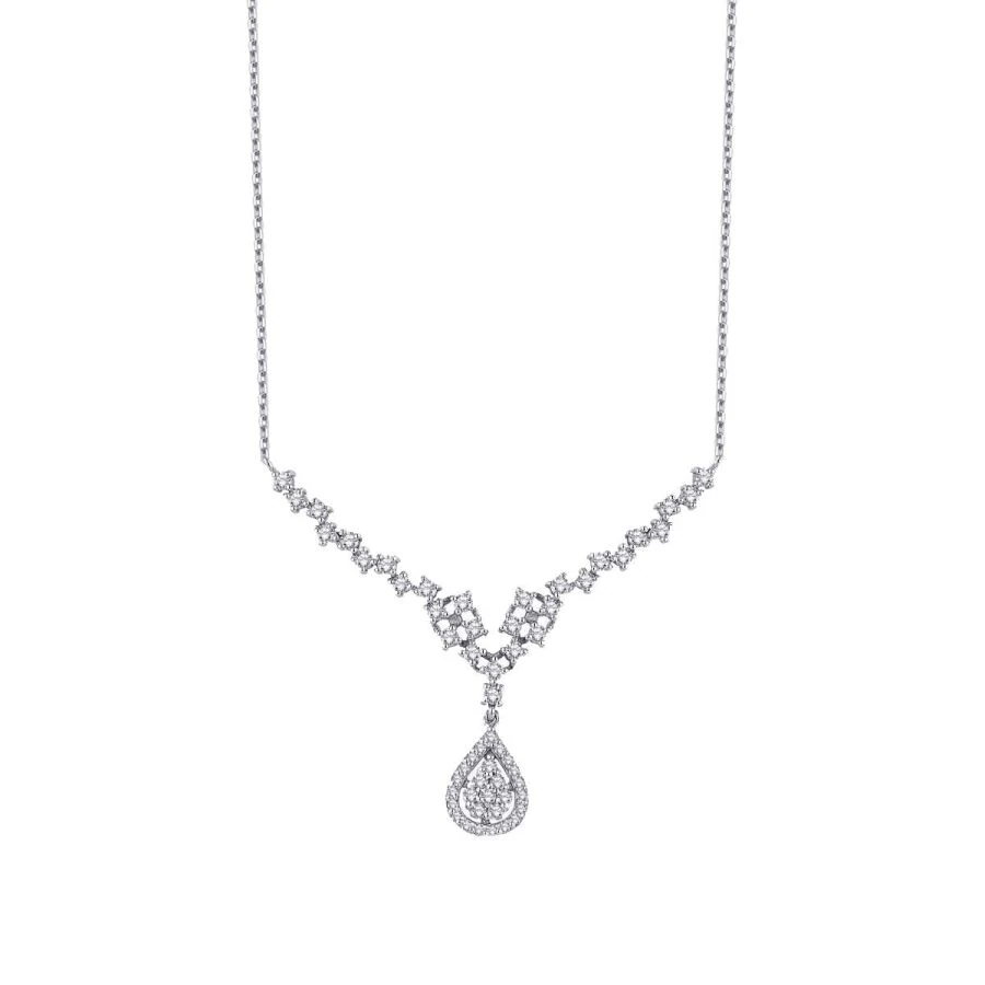 0.85 Carat Diamond Pear Necklace