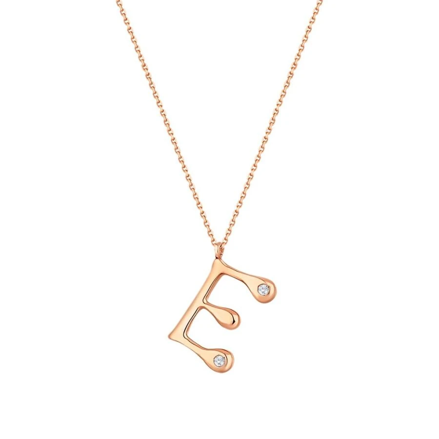 0.04 Carat Diamond Letter E  Necklace