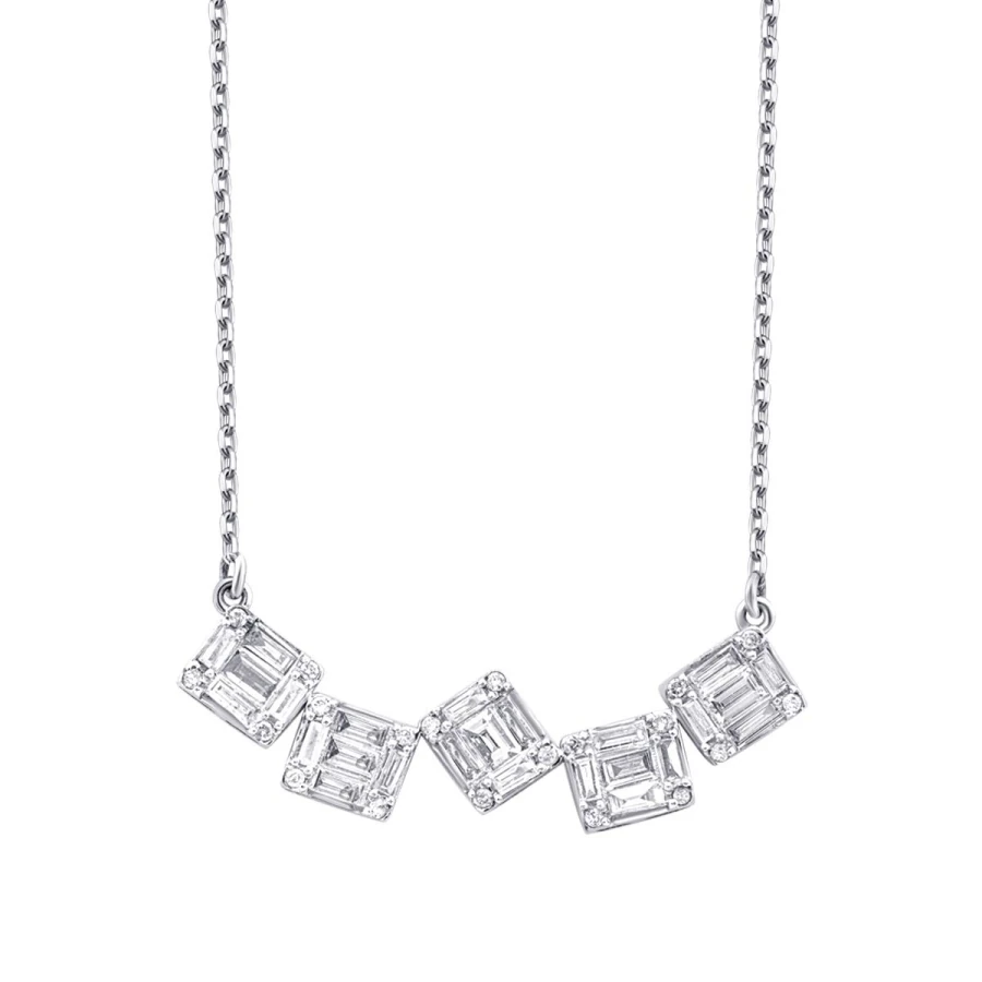 0.60 Carat Diamond Baguette Necklace