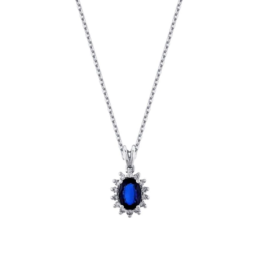1.06 Carat Diamond Sapphire Necklace