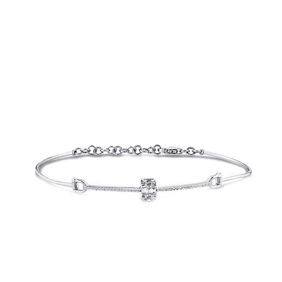 0.12 Carat Diamond Baguette Bangle
