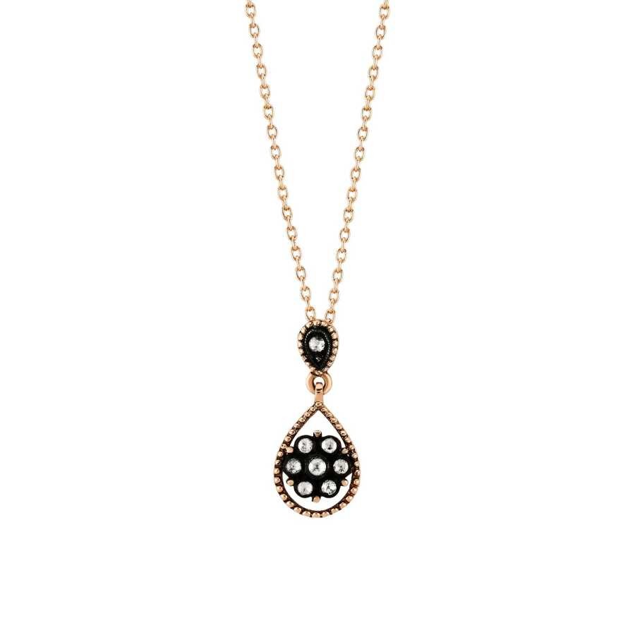 0,09 Karat Diamant Rosen Halskette