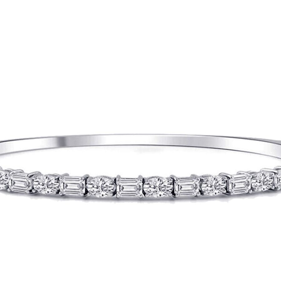 3.32 Carat Diamond Baguette Bangle