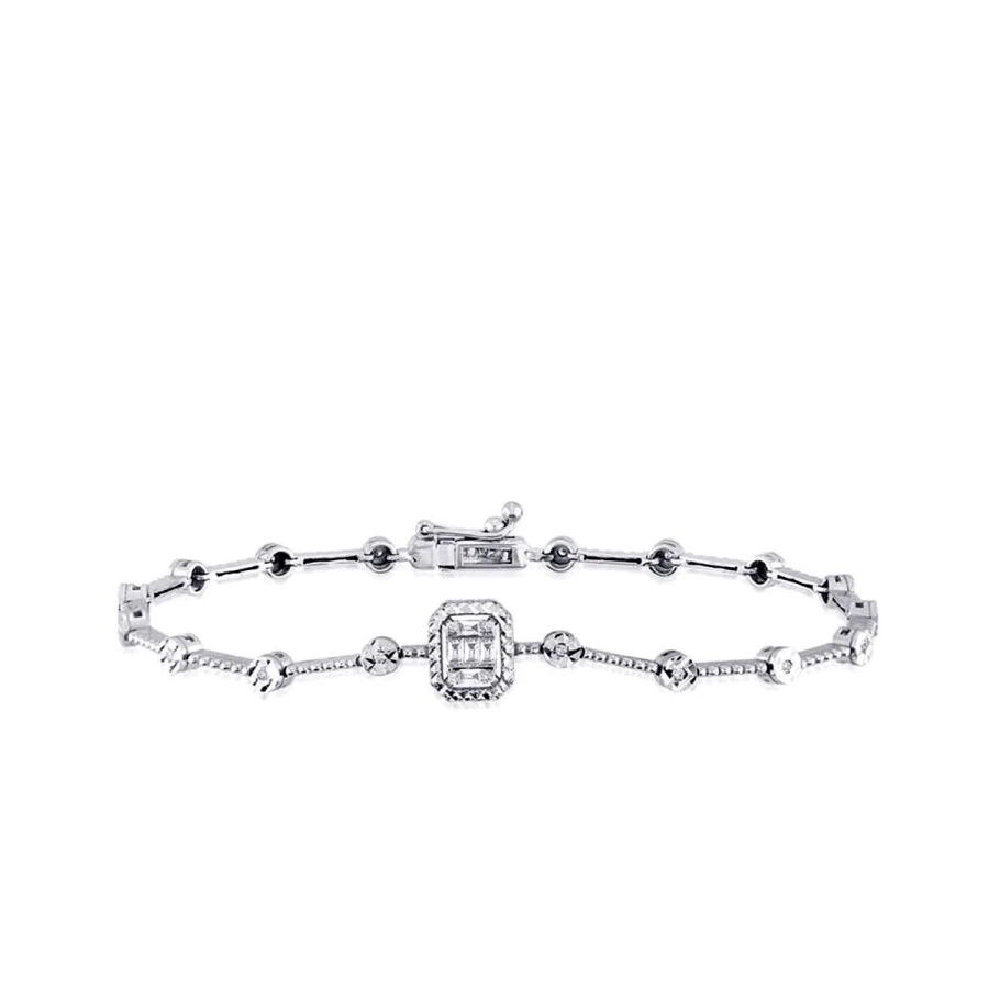 0.19 Carat Diamond Baguette Bracelet