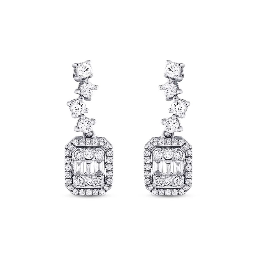 0.56 Carat Diamond Baguette Earrings