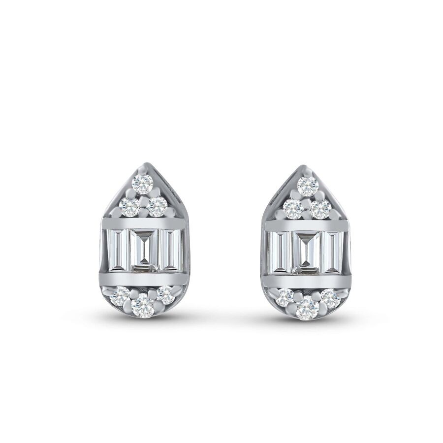 0.19 Carat Diamond Baguette Earrings