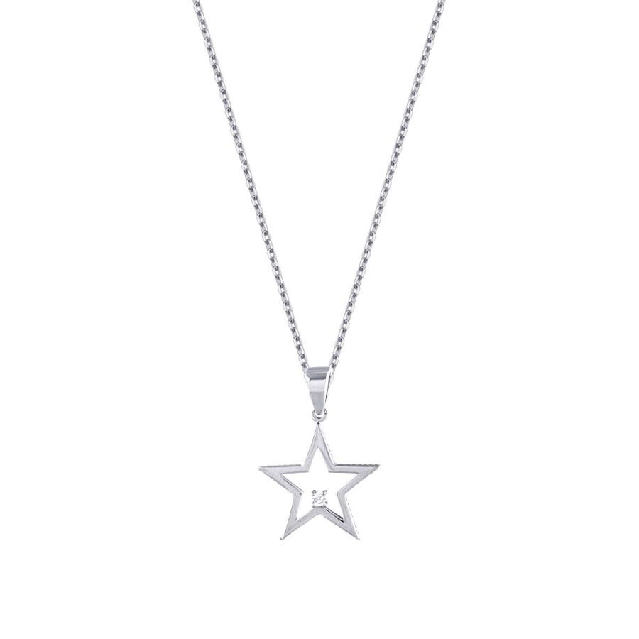 0.01 Carat Diamond Trend Star Necklace