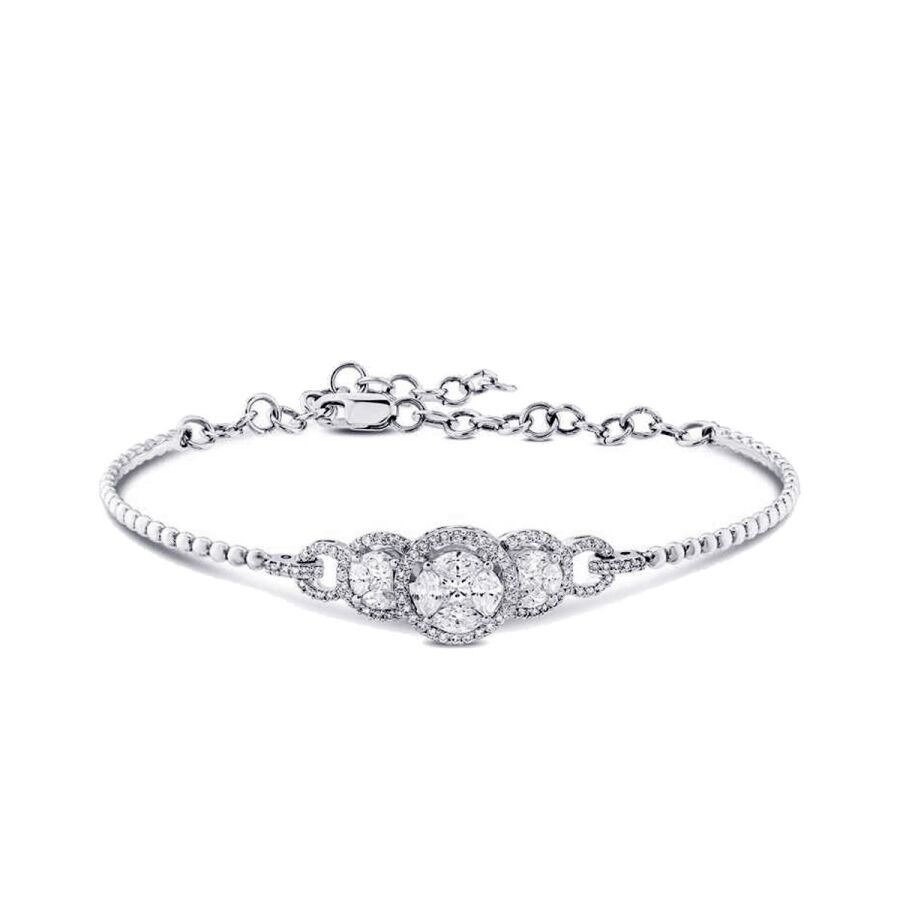 1.39 Carat Diamond Baguette Bangle