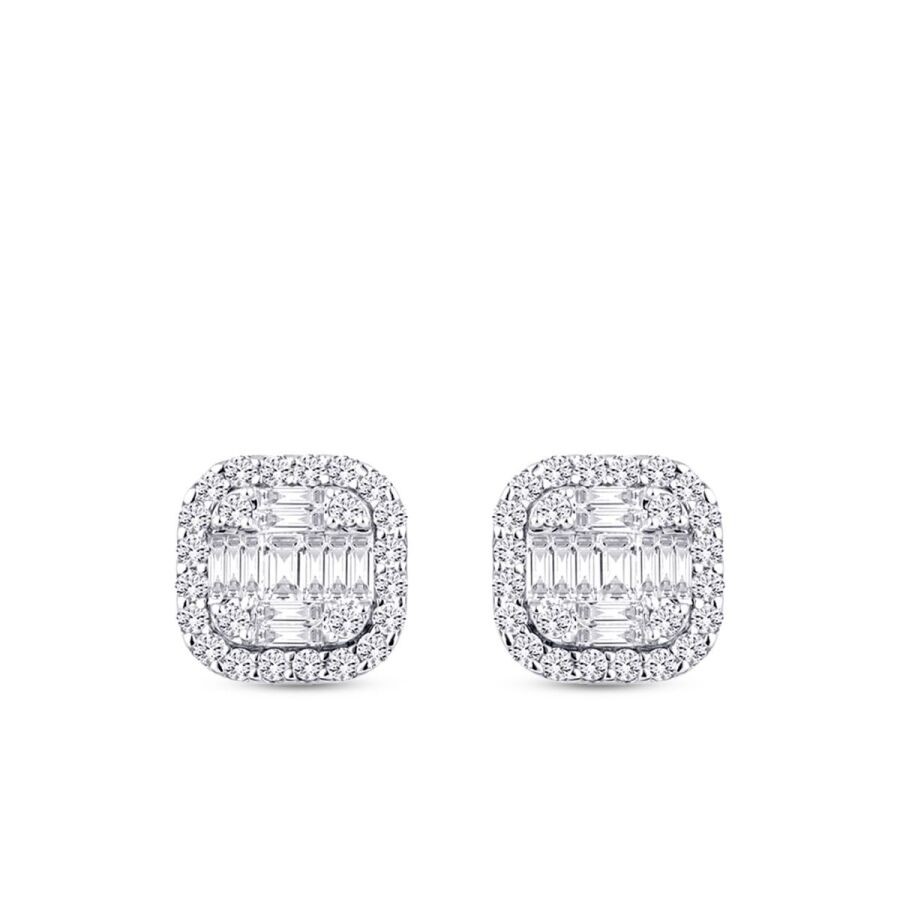 0.96 Carat Diamond Baguette Earrings