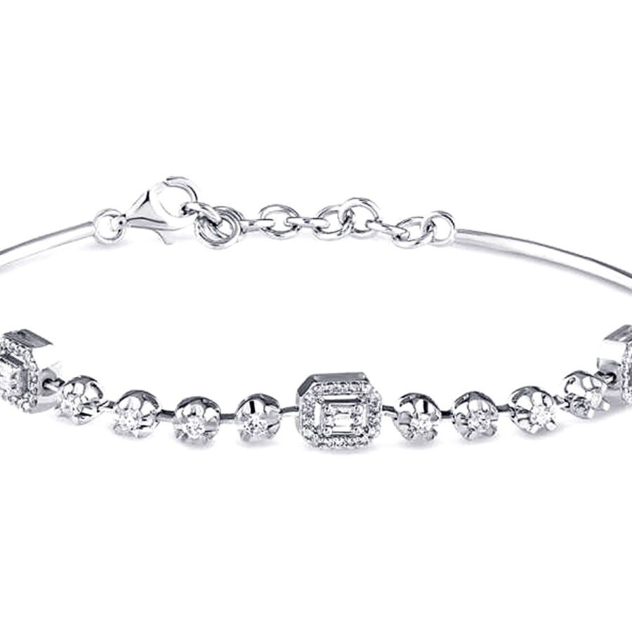 0.46 Carat Diamond Baguette Bangle