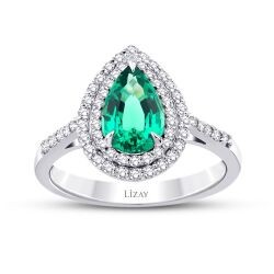 1.52 Carat Diamond Colored Stone Ring
