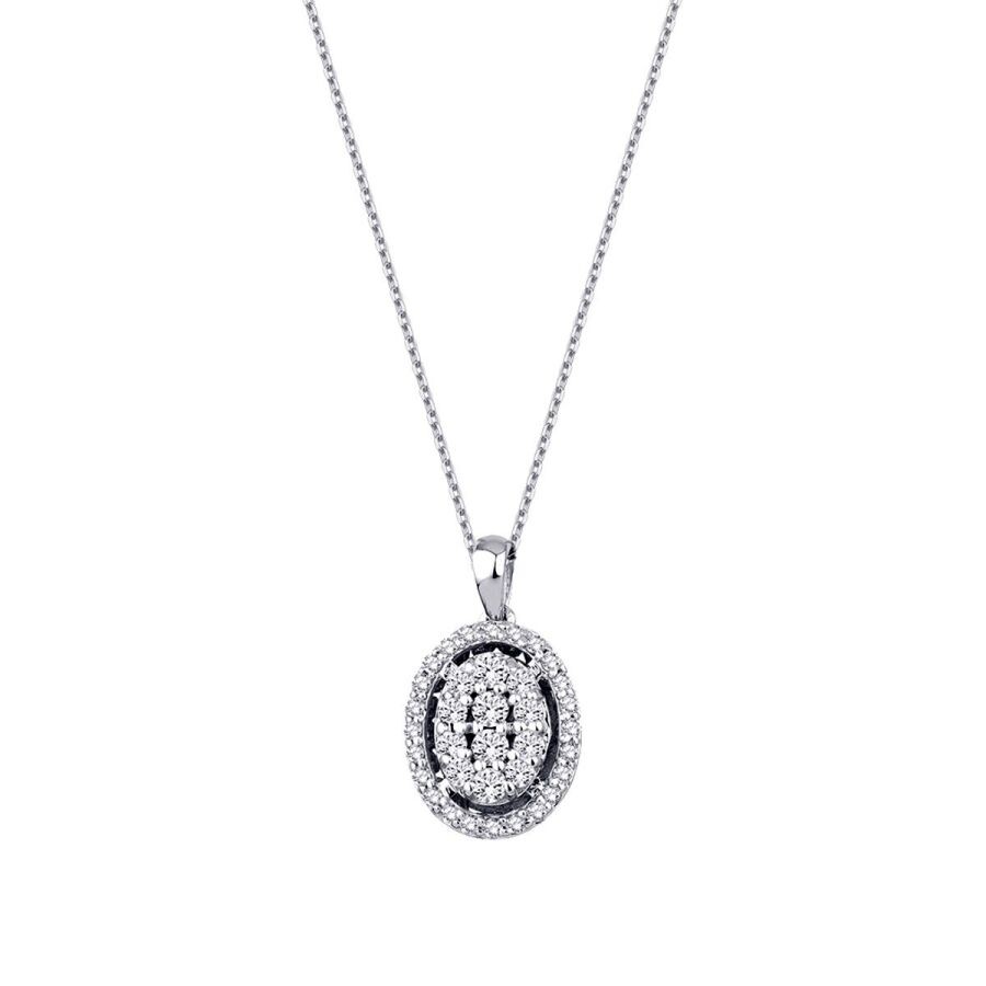 0.33 Carat Diamond Oval Necklace