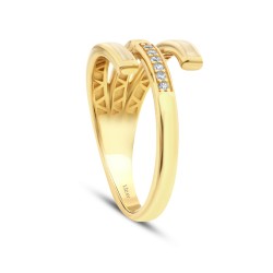 Gold Enameled Spiral Ring