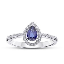 0.63 Carat Diamond Sapphire Ring