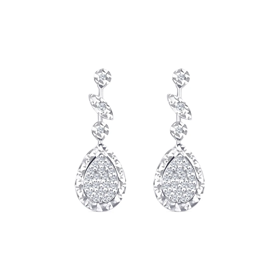 0.10 ct. Diamant Tropfen Ohrringe