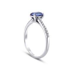 0.84 Carat Diamond Sapphire Ring
