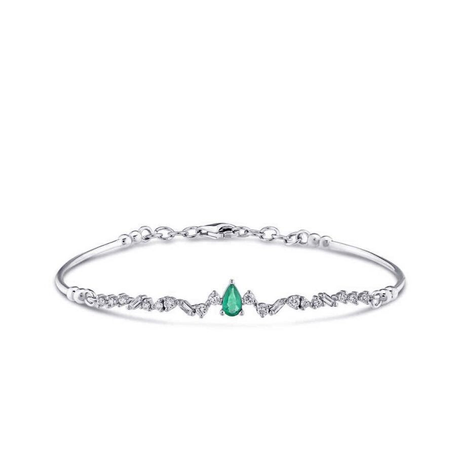 0.50 Carat Diamond Emerald Bangle