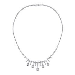 3,27 Karat Diamant Baguette Halskette