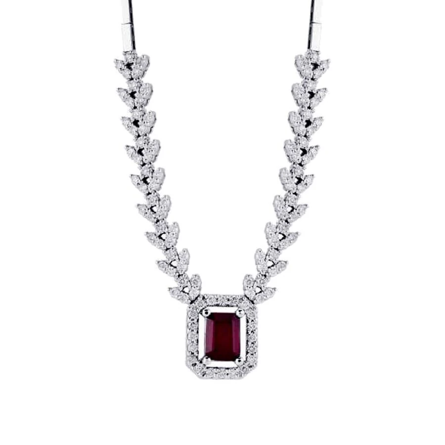 2.45 Carat Diamond Ruby Neckband