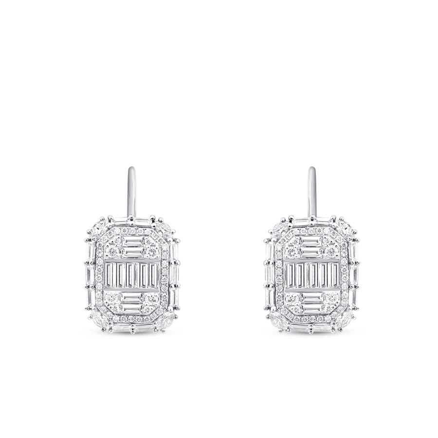 2.79 Carat Diamond Baguette Earrings