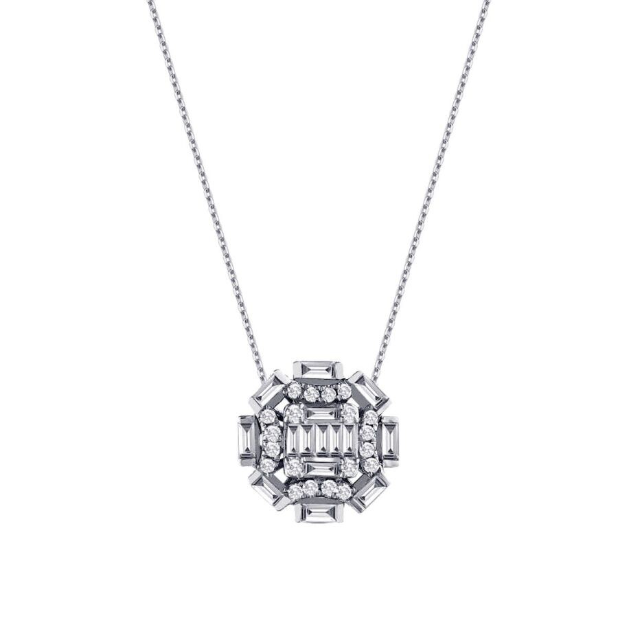 0.48 Carat Diamond Baguette Necklace